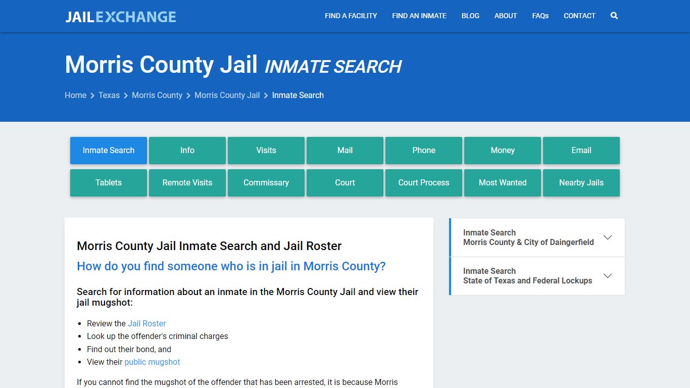 Inmate Search: Roster & Mugshots - Morris County Jail, TX